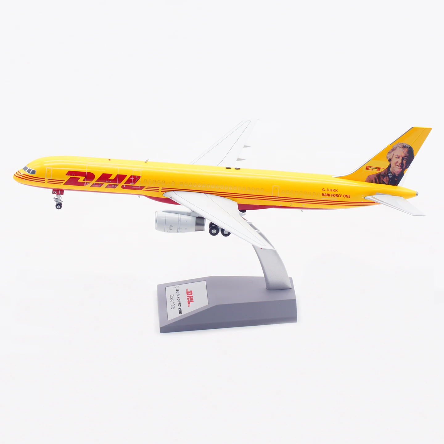 752-HKK Alloy Collectible Plane Gift B-Models 1:200 DHL Air Boeing B757-200(PCF) Diecast Aircraft Jet Model G-DHKK With Stand