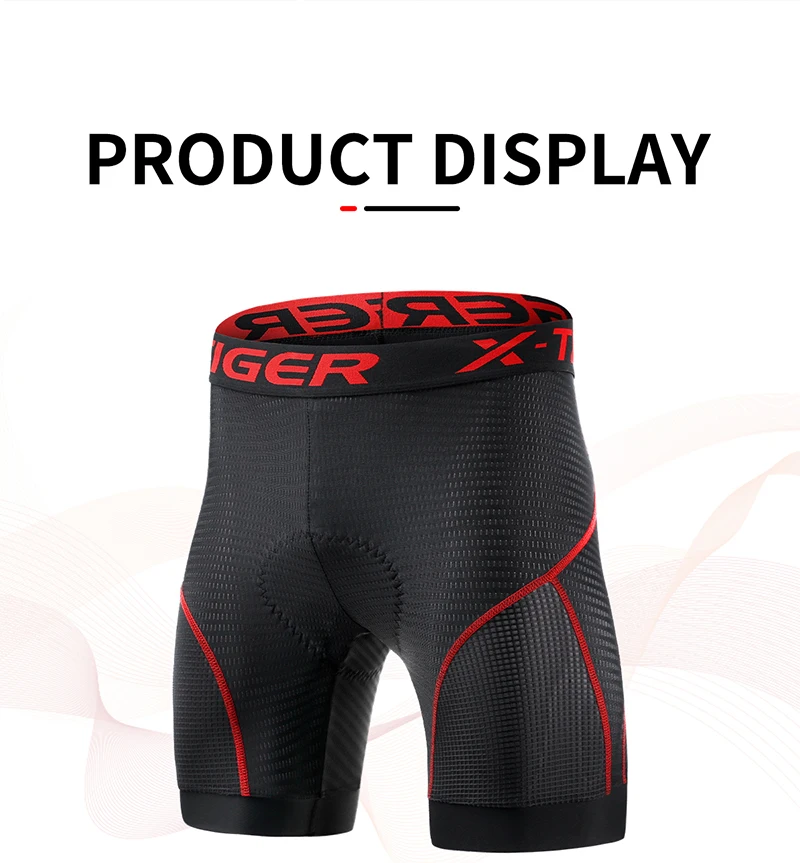 X-TIGER Herren-Radunterwäsche-Shorts, 5D-gepolstert, für Sport, Reiten, Fahrrad, Fahrrad, MTB, Liner-Shorts mit rutschfesten Beingriffen – Detail 15