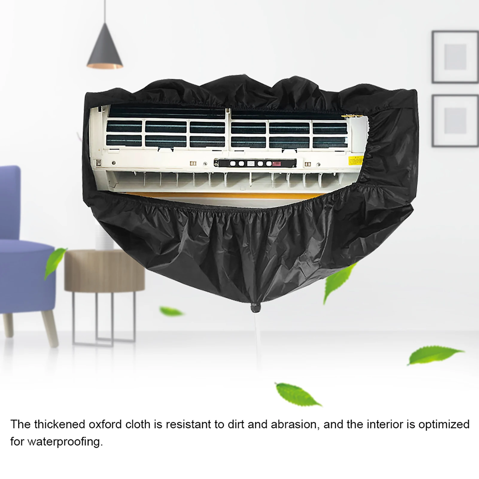 Black Air Conditioning Cleaning Bag Wall Mounted Waterproof Dust Washing Clean Protector Bag
