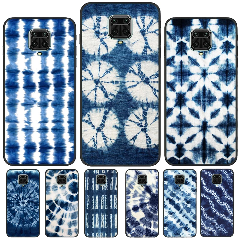 Shibori indigo Tie Dye Case For Xiaomi Redmi Note 12 Pro 8 9 10 11 Pro Note 12S 11S 10S 9S 9C 10A 10C 12C Cover