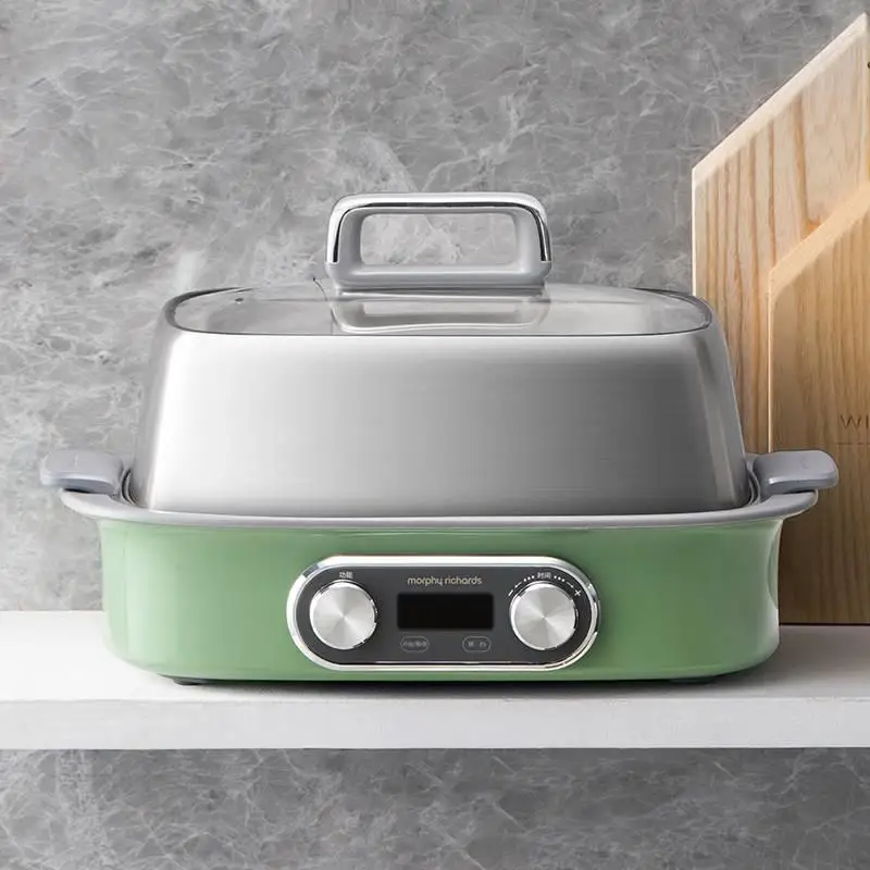 220V ไฟฟ้า Steamer ครัวเรือน Steamer ขนาดใหญ่304สแตนเลสไอน้ำร้อนหม้อ2000W ความร้อนอย่างรวดเร็ว1.8L น้ำถัง