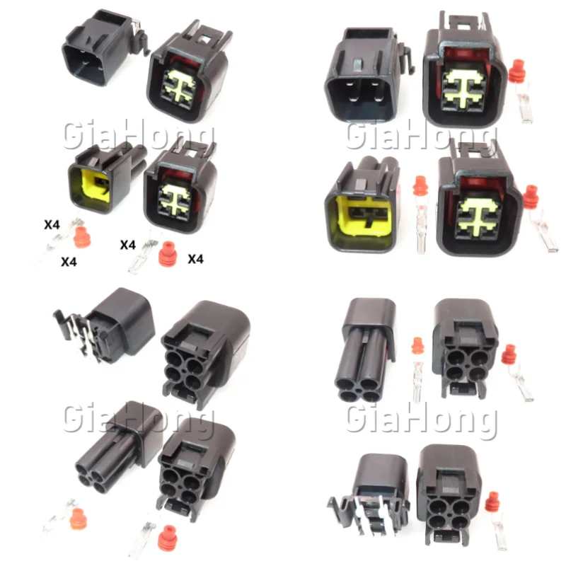 1 Set 4 Ways AC Assembly Auto Accessories FWY-C-4F-B Car Waterproof Sockets Car Wire PCB Electrical Connector 12444-5504-2