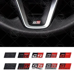 GR SPORT Logo Car Interior Steering Wheel Sticker Center Console Decoration Badge For Toyota YARIS C-HR Corolla Prius Hilux Rav4