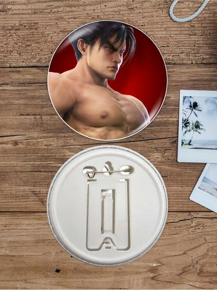 Kazama Jin Game Anime Character Soft Button Badge Brooch anchor Peripherals Pin Tinplate Trinket Accessories Customize Jewelry