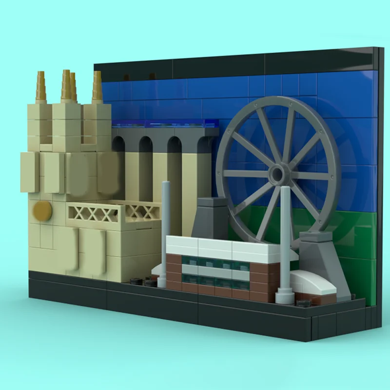 183 stücke MOC Wrexham Postkarte Architektur Skylinesed Modell Gebäude Weihnachten geschenke blöcke Montieren DIY Bildung spielzeug Ziegel Kinder