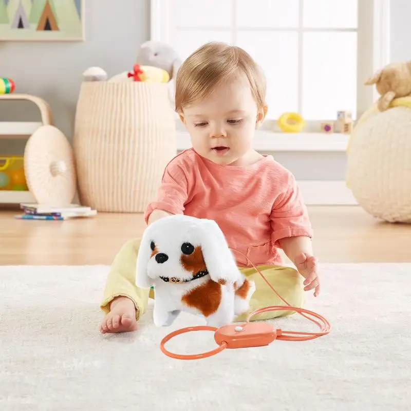 Jouet Électrique en Peluche pour Chien qui Aboie, Figurines Interactives, Animal Réaliste, pour Enfant, Famille et Amis