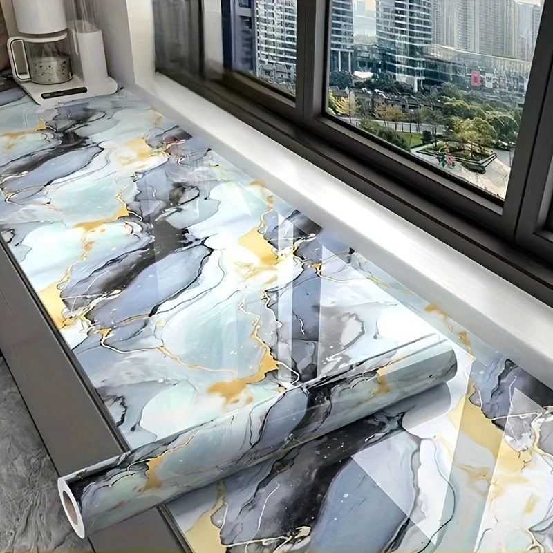 Marble Sticker Wall Decal Self-adhesive Vinyl Waterprooft Self-adhesive Contact Paper Suitable for Cabinet Kitchens Furniture