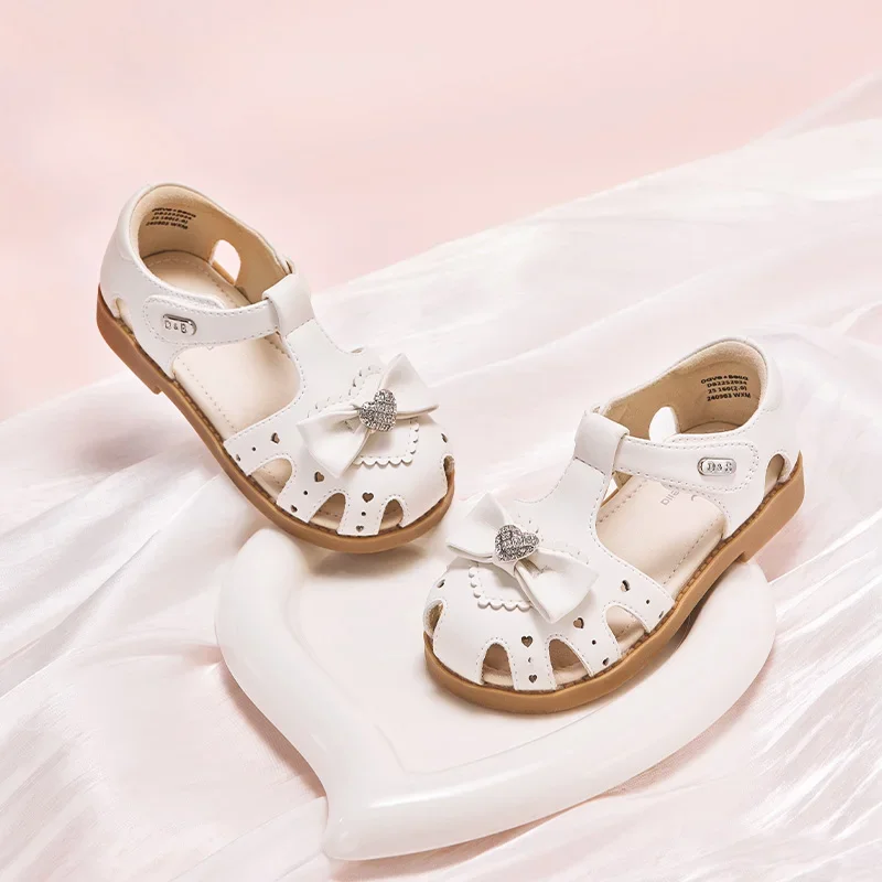Dave Bella Baby Girls Sandals Summer Lovely Soft Leather Shoes Children's Princess Crystal Shoes Party Outdoor Cool DB2252034