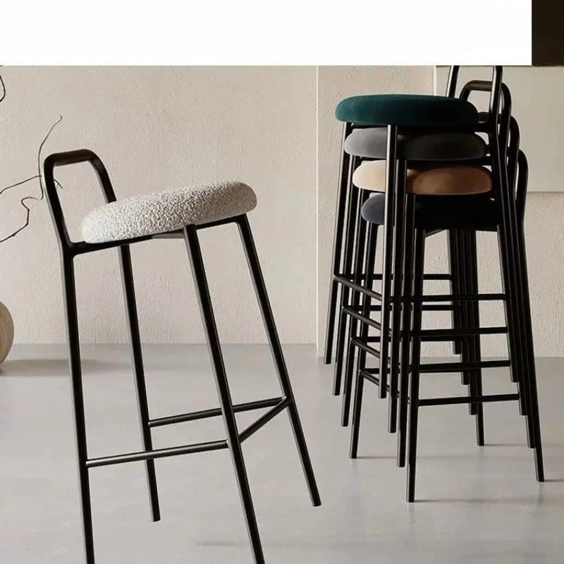 Suitable For Metal Craft Bar Chair Front Desk High Stool Home Island Dining Chair  Reception Hall High Foot Negotiat