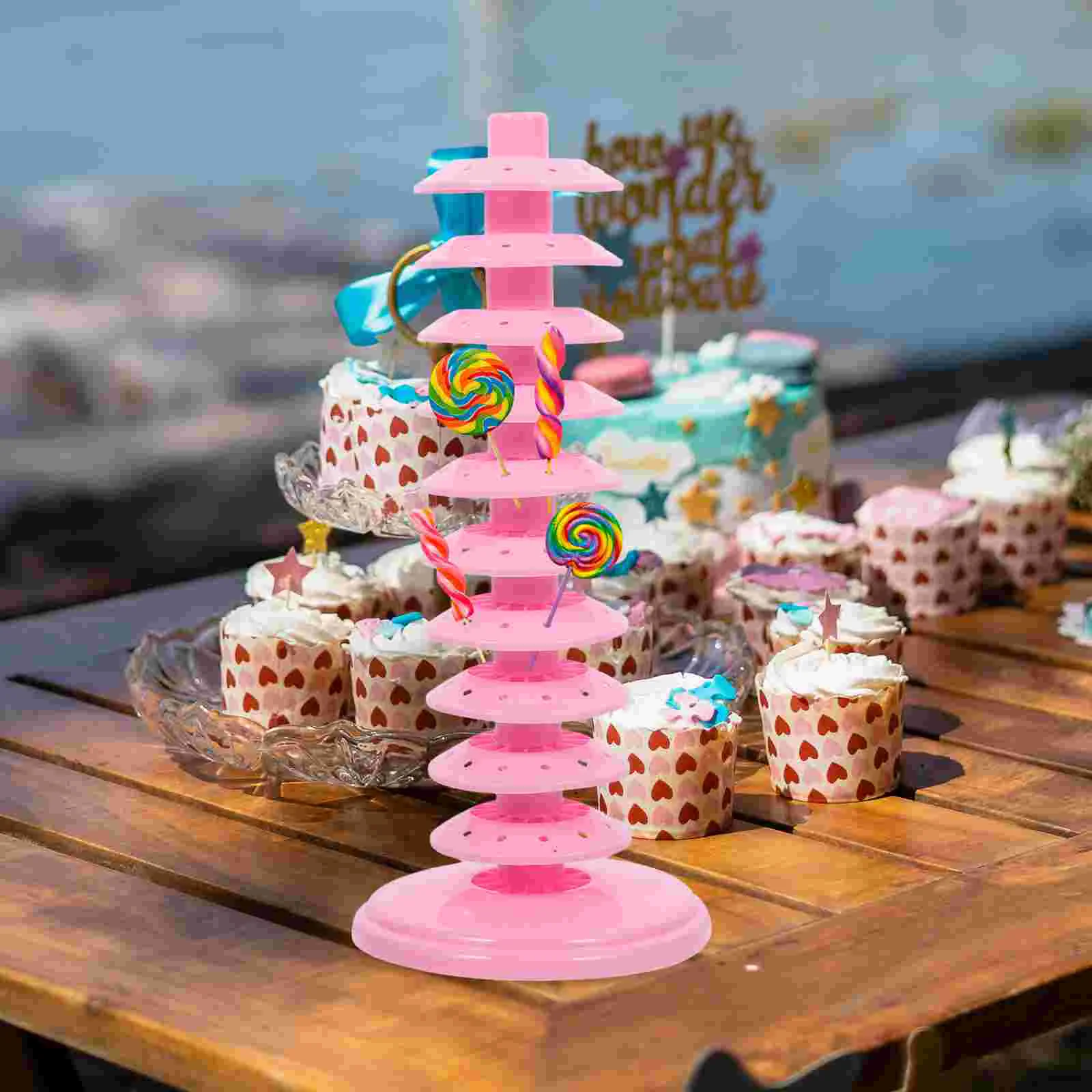 Porta lecca-lecca Stand Ornamento per feste Lecca-lecca Base riutilizzabile Caramelle Display per caramelle Organizzatore di dessert multistrato