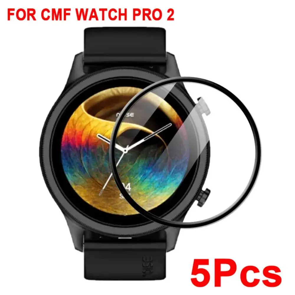 5Pcs New 3D Curved Edge Protective Films Full Cover Screen Protector Protective Smart Watch Watch Films for CMF Watch Pro 2