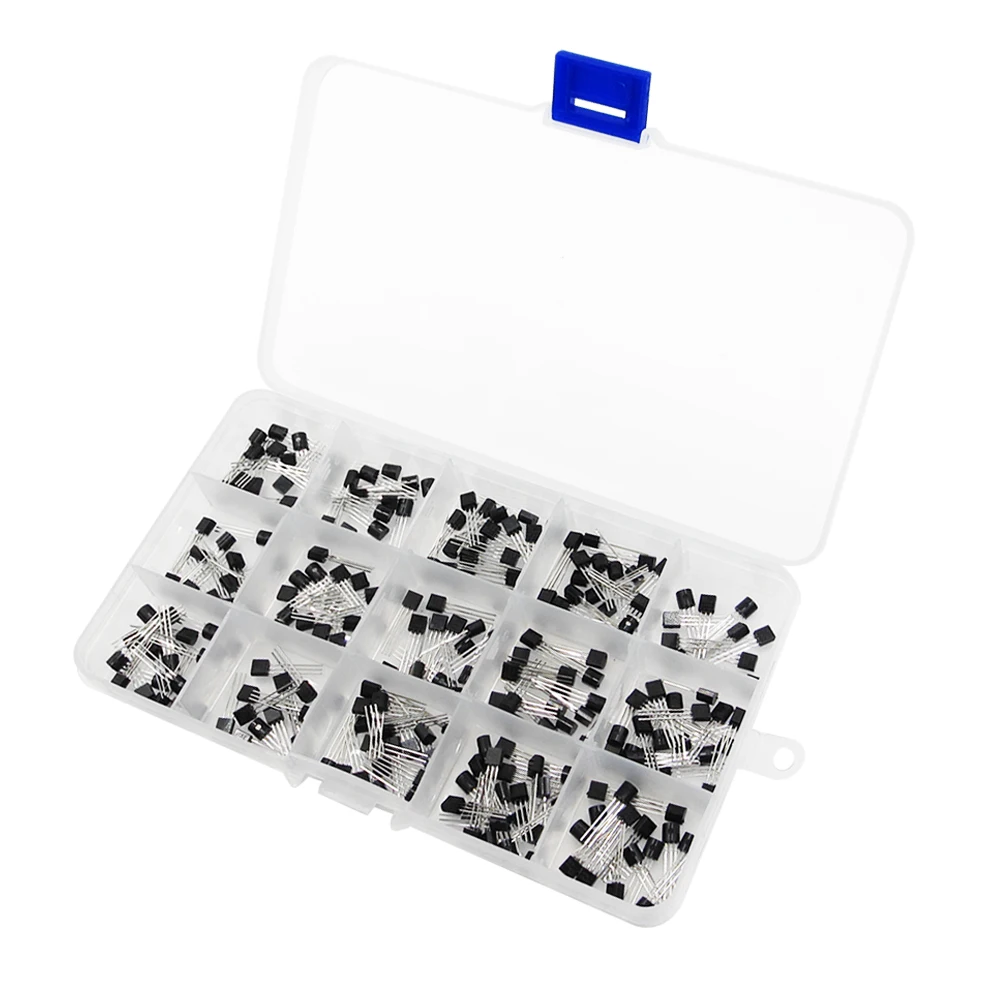 15 Waarde TO-92 Transistor Diverse Kit 2N2222 S9012 S9013 S9014 S8050 S8550 2N3904 2N3906 2N5401 2N5551 A42 A92 A1015 C1815 13001