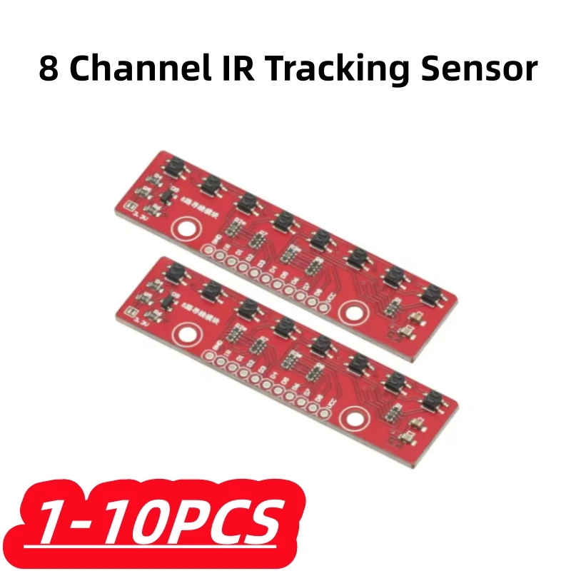 1-10Pcs 100% New 8 Channel IR Tracking Sensor Module 8 CH Infrared Line Track Trace Detect Detection Board Detector for Arduino