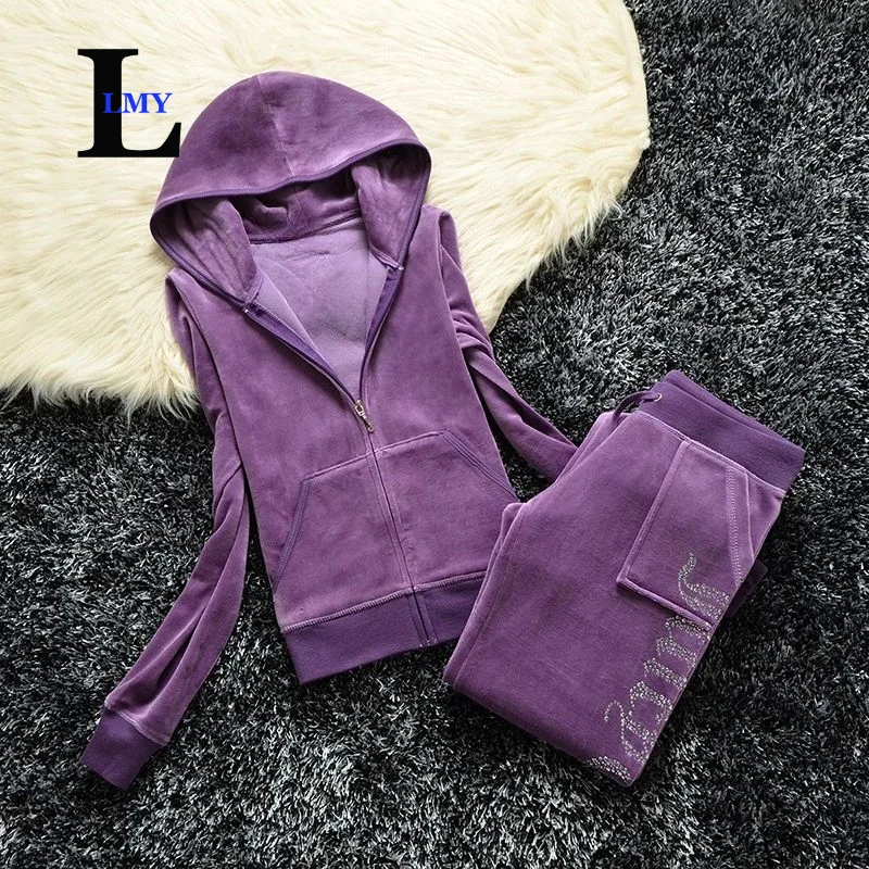 LMY Velvet Tracksuit Women Fall Winter Juicy Tracksuit Women 2024 Woman Brand Velvet suit Velour sweatshirt woman tracksuit suit