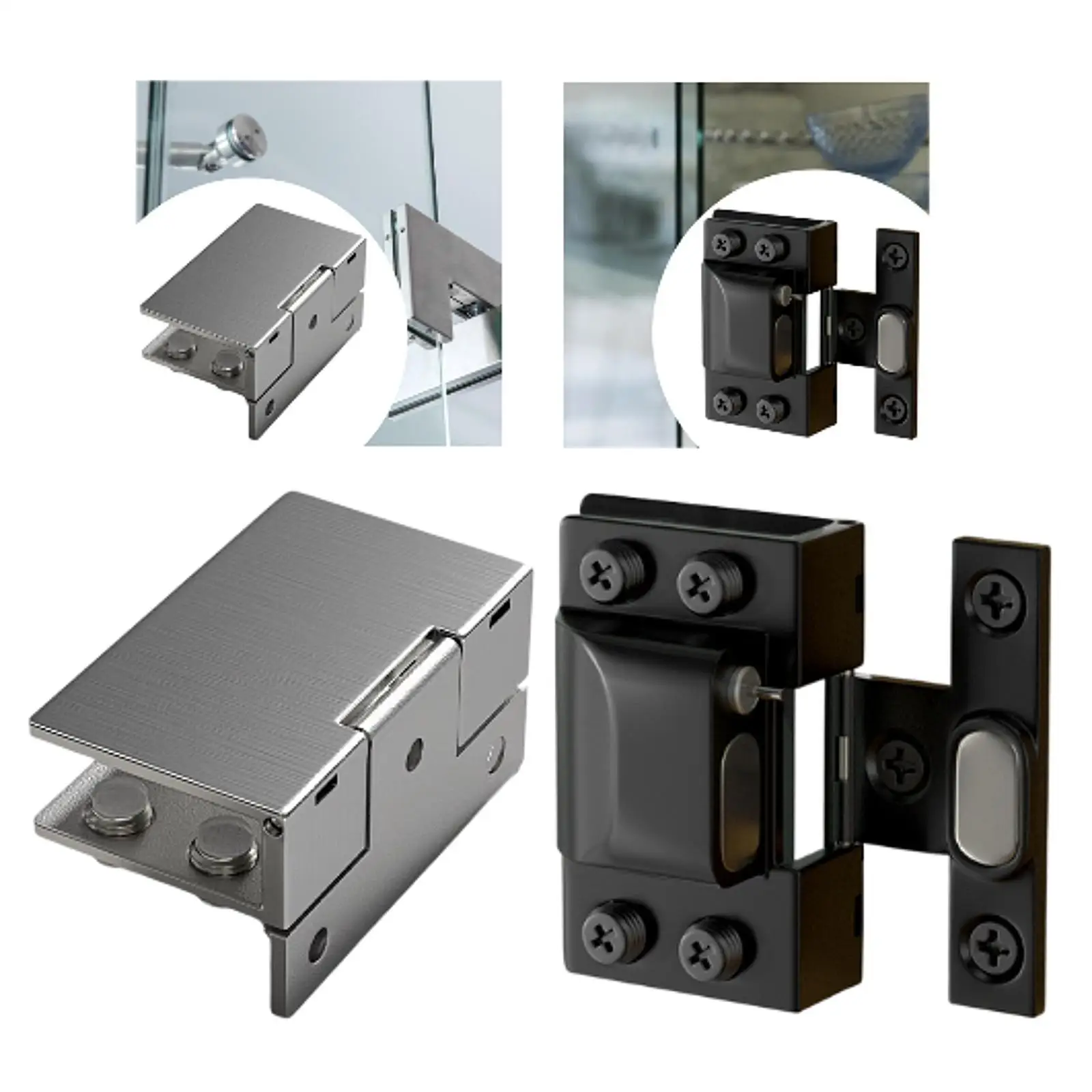 Frameless Pivot Glass Door Hydraulic Hinge Replacement for Cupboard Showcase Accessories Heavy Duty Hardware Stainless Steel