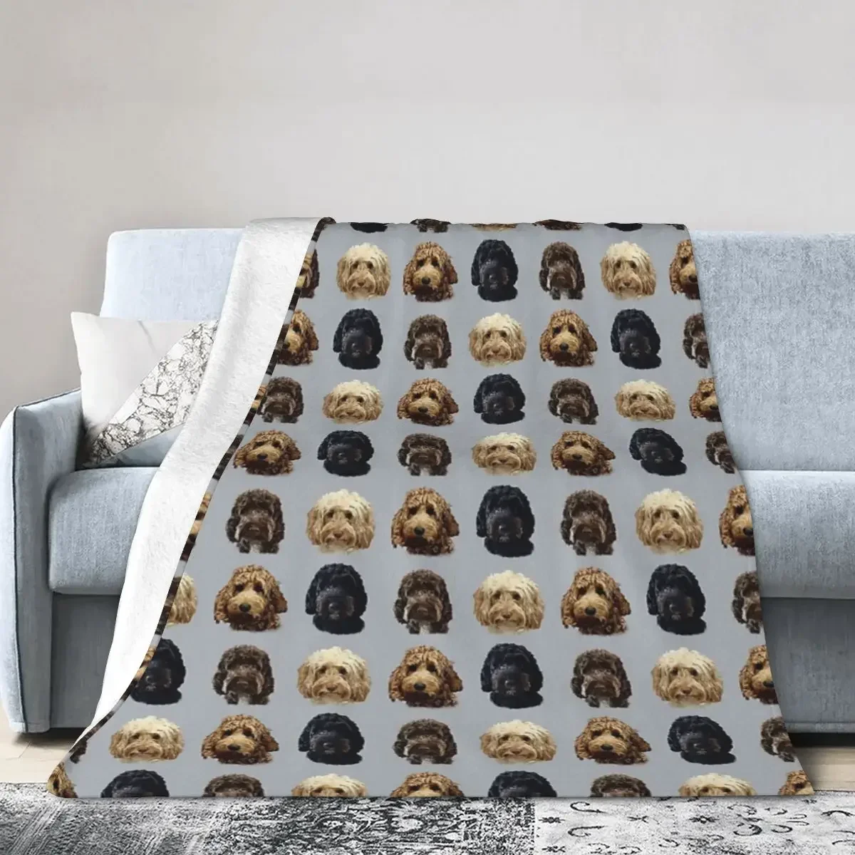 Cockapoo Dog Collection Blanket Soft Warm Flannel Throw Blanket Cover for Bed Living room Picnic Travel Home Sofa