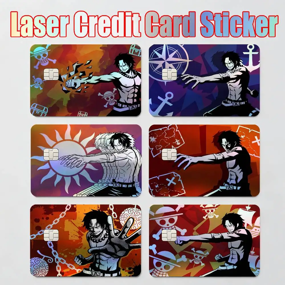 

stickers moto stickers ONE PIECE LUFFY ZORO SANJI ACE NAMI Laser Reflective Card Skin Sticker For Debit Credit Card