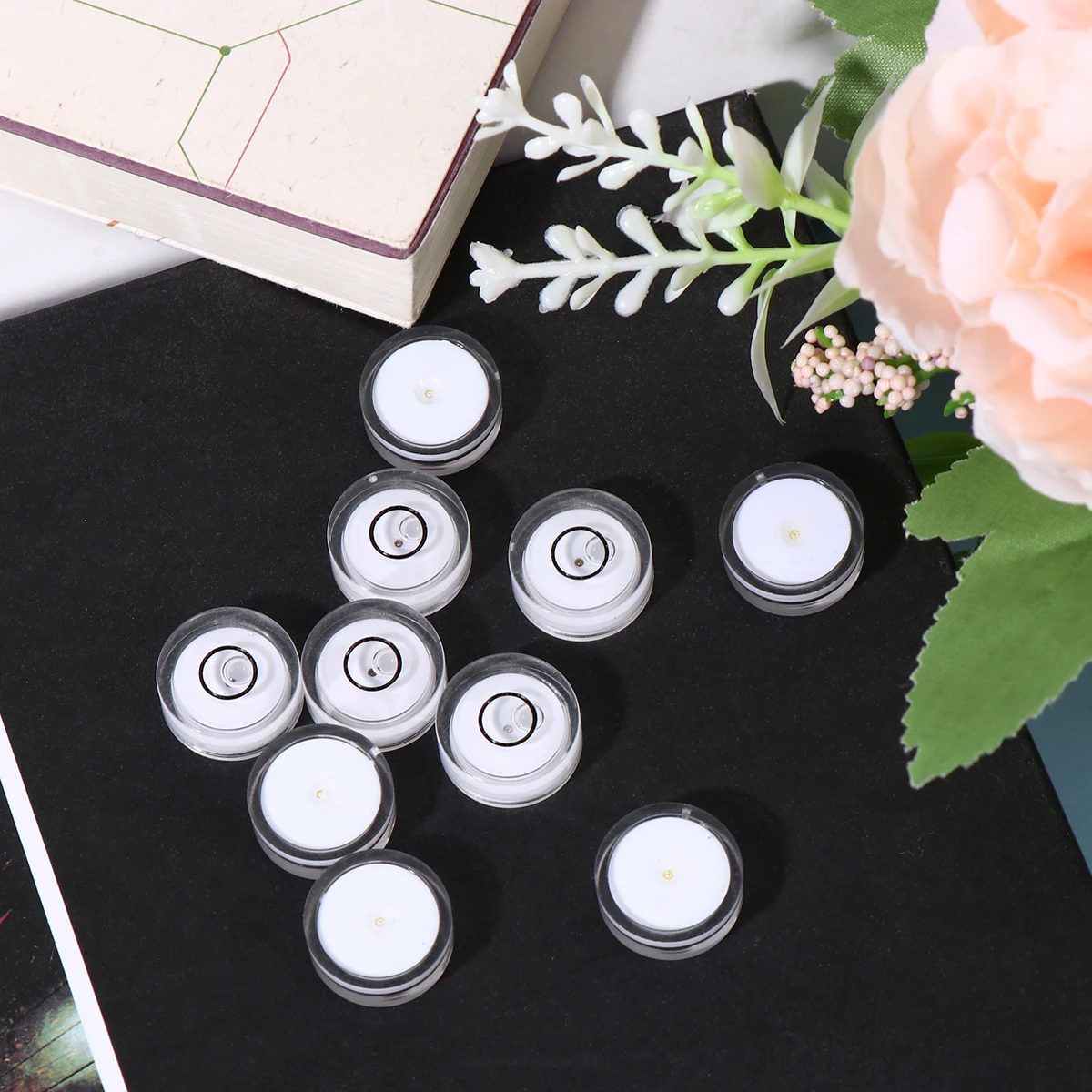 16pcs Horizontal Bubble Level Durable Accurate Small Size Portable Surface Scale Design Circular Level Tool Measuring Instrument