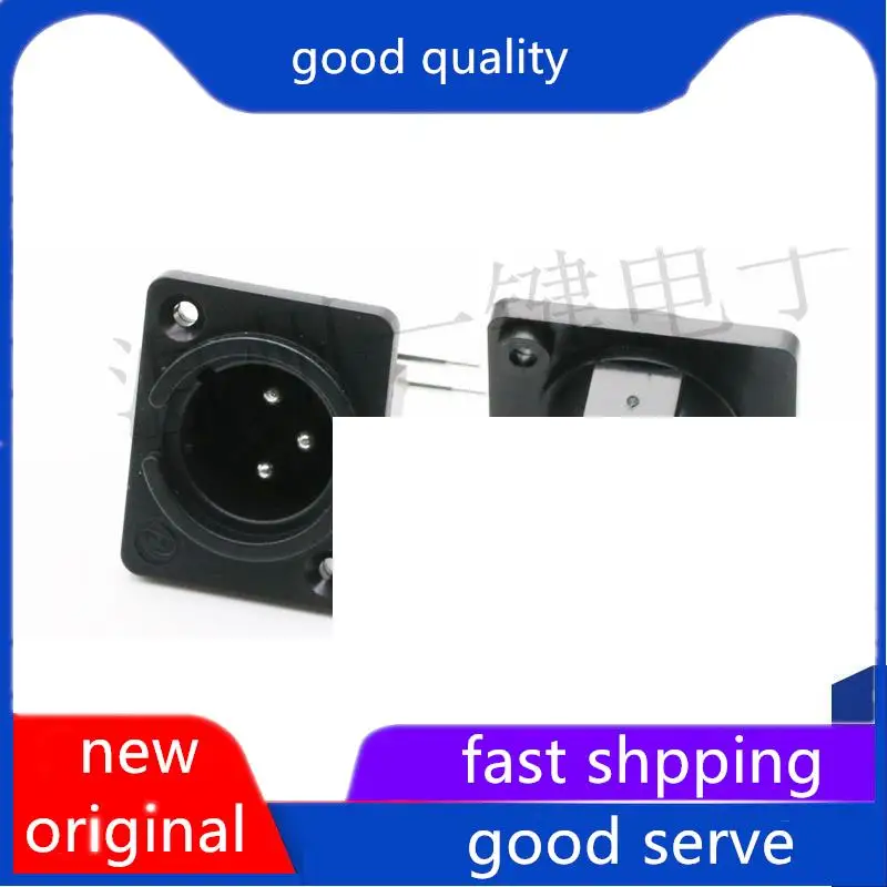 10pcs original new CT3-09 3-core 3-pin curved foot audio socket balanced Cannon male microphone audio connector square
