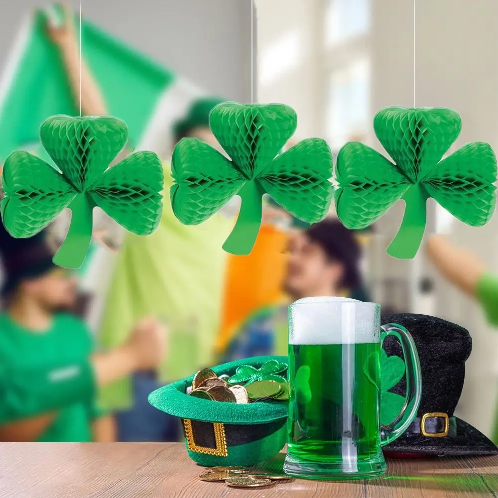 5 قطعة ثلاثية الأبعاد البرسيم العسل معلقة قلادة ورقة اليدوية العسل معلقة حلية الأخضر زينة عيد القديس باتريك