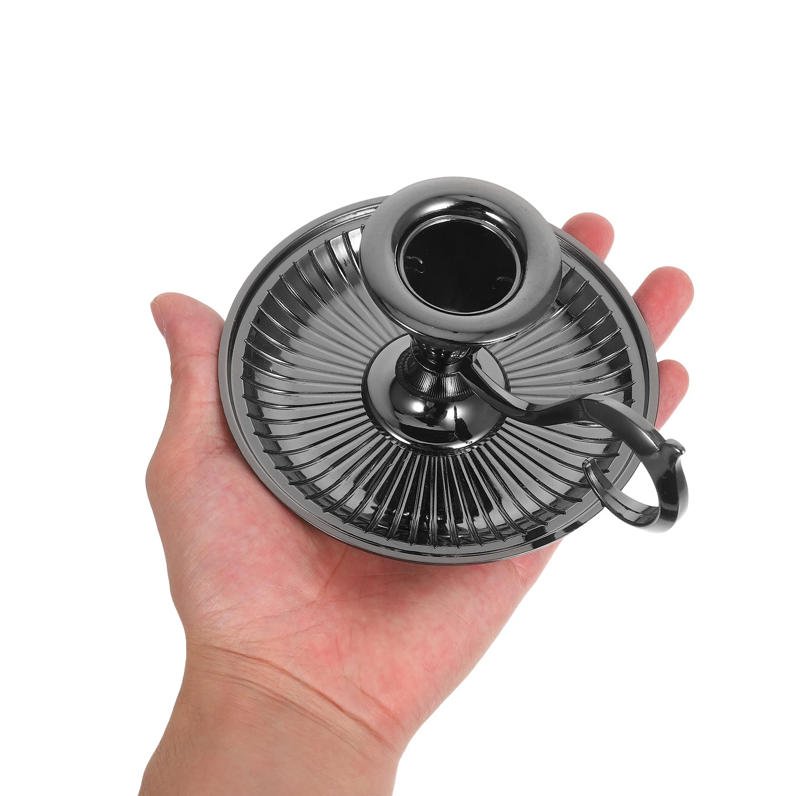 

Black Vintage Holder Handheld Metal Taper Candlestick for Farmhouse Table Decor Wedding Holiday Centerpiece Portable