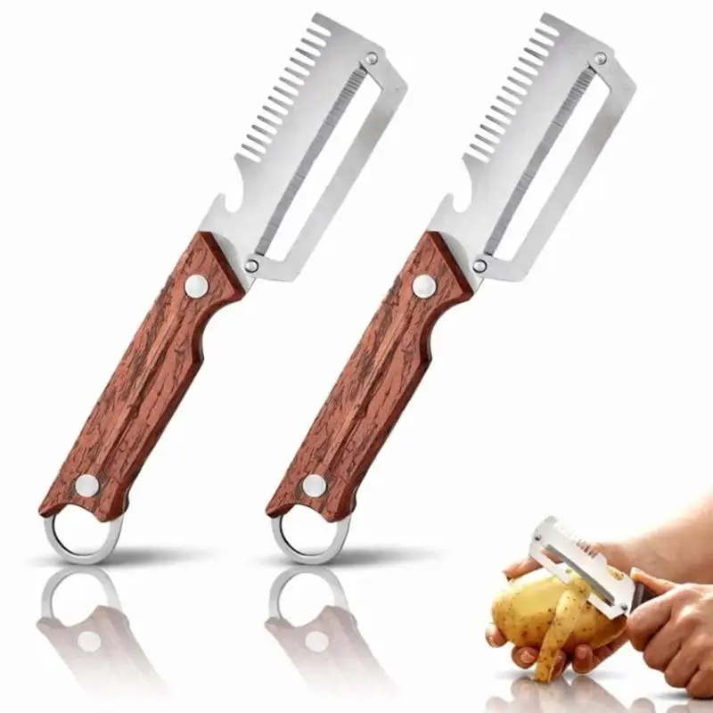 【K】3-in-1 Vegetable Fruit Peeler For Kitchen With Bottle Opener Storage Hanging Hole For Peeling Fruits Shredding Scallions