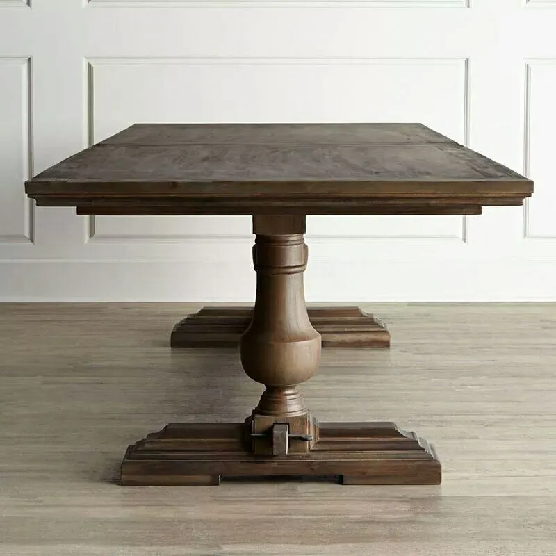 European retro American dining table old creative big board French country table role play tabletop game casual reception table