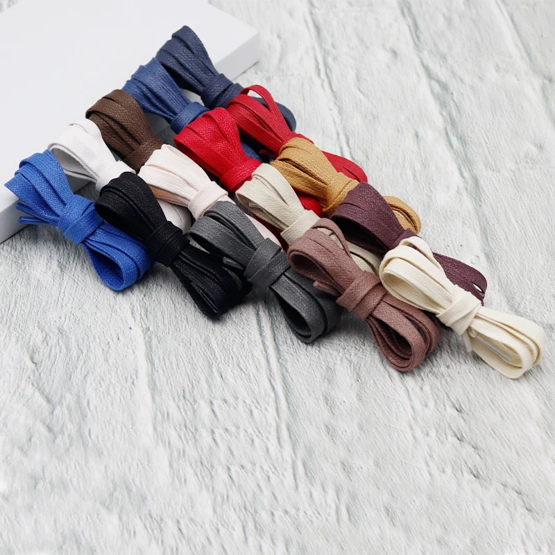 Coolstring Waxed Cotton Flat Shoe Laces Leather Waterproof Mens High Boots Shoelace Casual Dress Coloured Shoestring Unisex