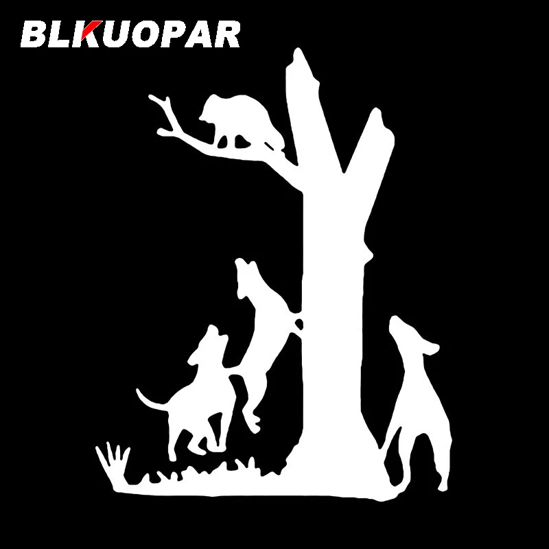 BLKUOPAR Raccoons Are Surrounded By Three Dogs Car Stickers Animal Decals Interesting Graphics Scratch-Proof Laptop VAN Styling