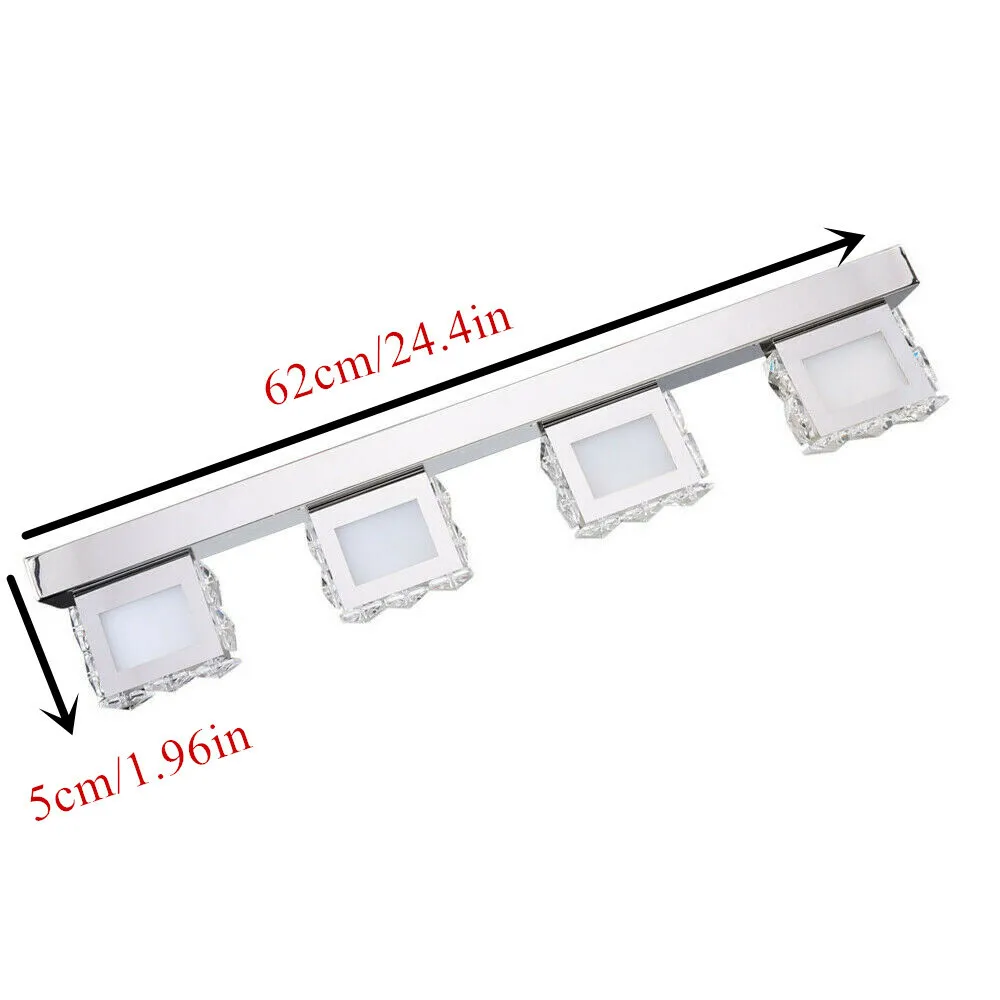 LED 4-Light Bathroom Vanity Light Fixture,Over Mirror Modern Crystal Wall Lamps