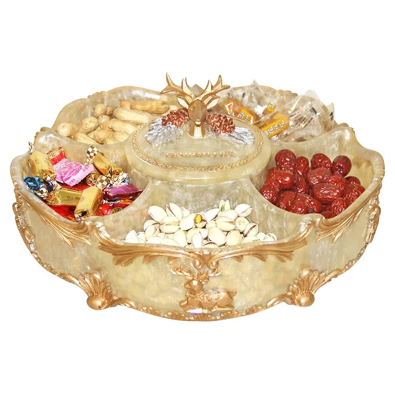 Moving to a new home, light luxury, high-end candy, dried fruit plate, living room, European high-end Chinese New Year grid,
