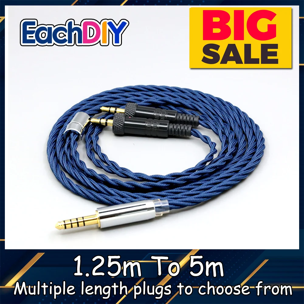 

99% Pure Silver OCC Graphene Alloy Full Sleeved Earphone Cable For Sony MDR-Z1R MDR-Z7 MDR-Z7M2 With Screw To Fix LN008595