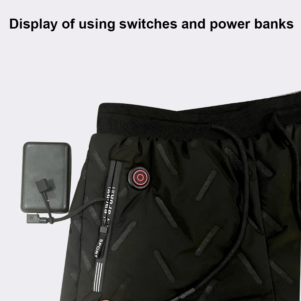 Unisex Heated Pants 10 Heating Zones Electric Heated Trousers 3 Temperature Modes Waterproof Winter Electric Warmer Clothing
