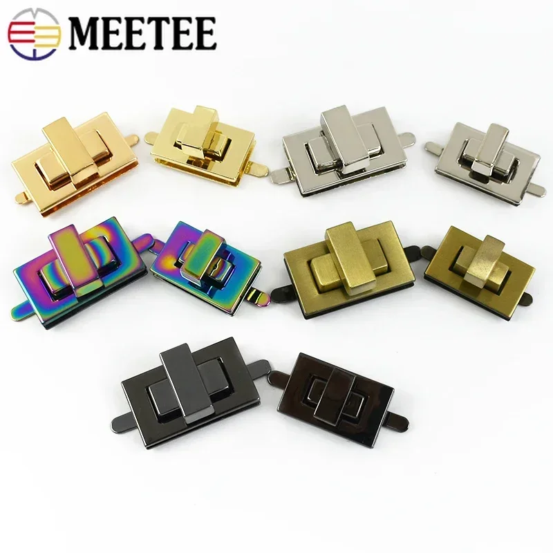 1-5Pcs Bag Square Lock Buckle Metal Turn Twist Locks Clasp for Handbag Purse Closure Toggle Latch Buckles DIY Repair Accessories