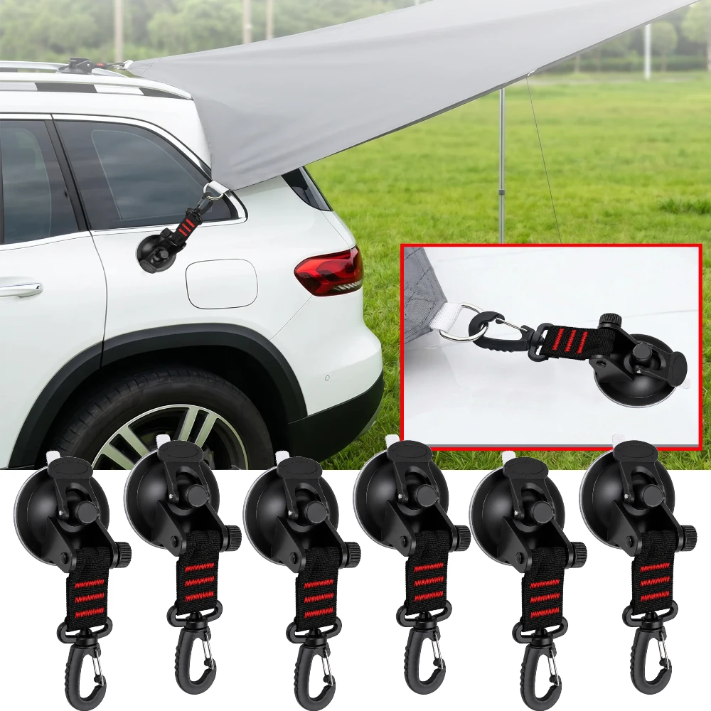 4PCS/8PCS Tent Fixing Suction Cup Hooks Travel Climbing Portable Clothes Rack Vacuum Car Side Tarps Hook Universal Hangers