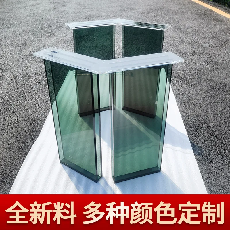 New acrylic transparent table legs suspended colored curved dining coffe table island platform bracket support legs