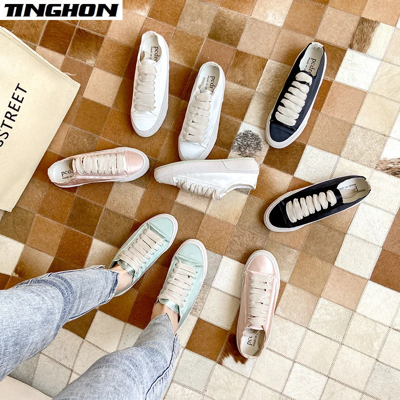 Spring Autumn Winter Spanish Style Casual Flat Satin and Silk Female College Style Campus Daily All-Match Lace-Up Single Shoes