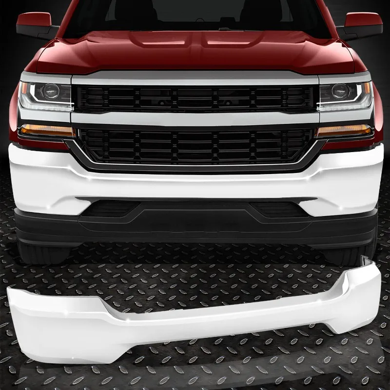 

US FOR 16-19 SILVERADO 1500 CHROME FRONT BUMPER FACE BAR W/O SENSOR&FOG LIGHT HOLES