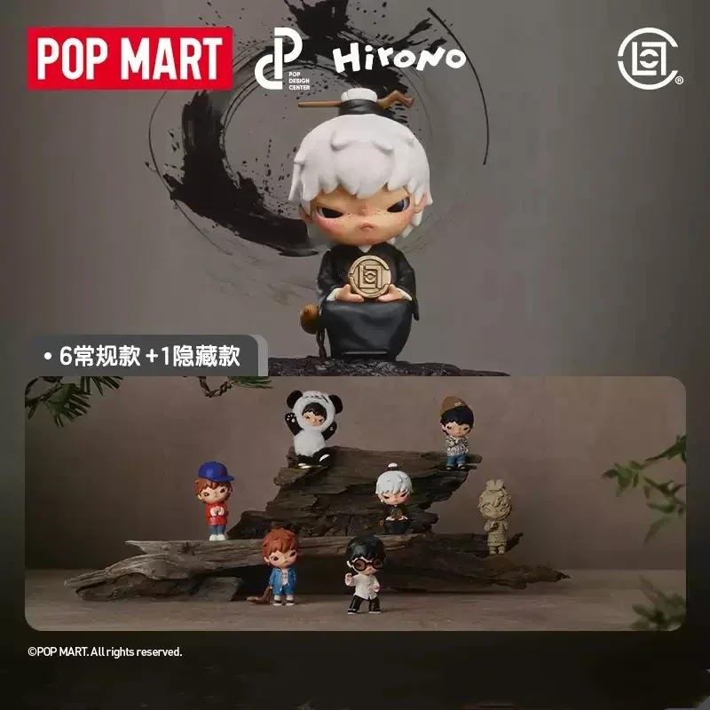 POP MART Hirono X CLOT Series Anime Action Figure Guess Bag Ornament Figurines Home Decor Desktop Dolls Model Girls Gift