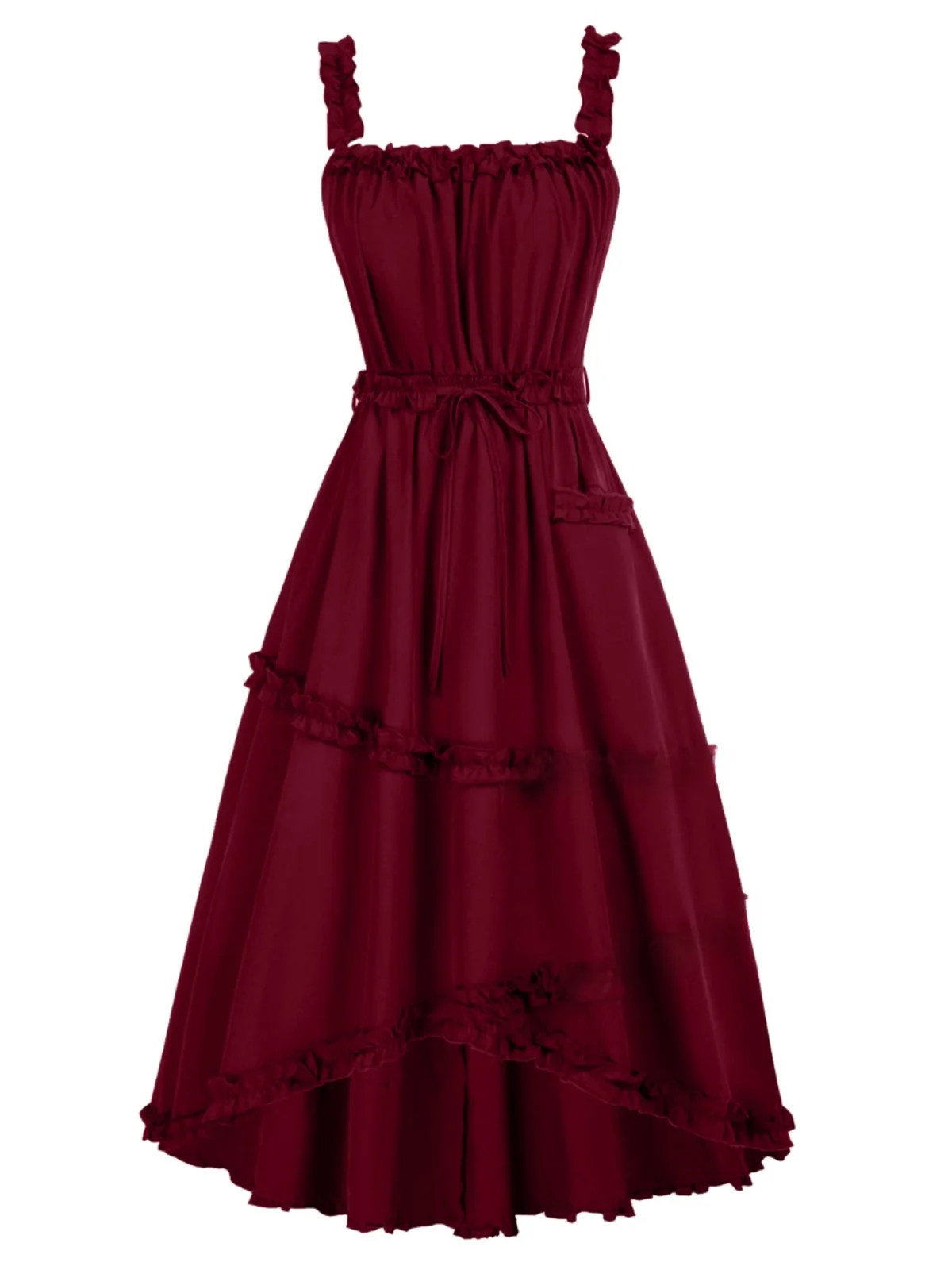 Vestido rojo de línea A adeazante con hombros descubiertos y borde de ano de ma, vestido sin espalda, vestido de noch...