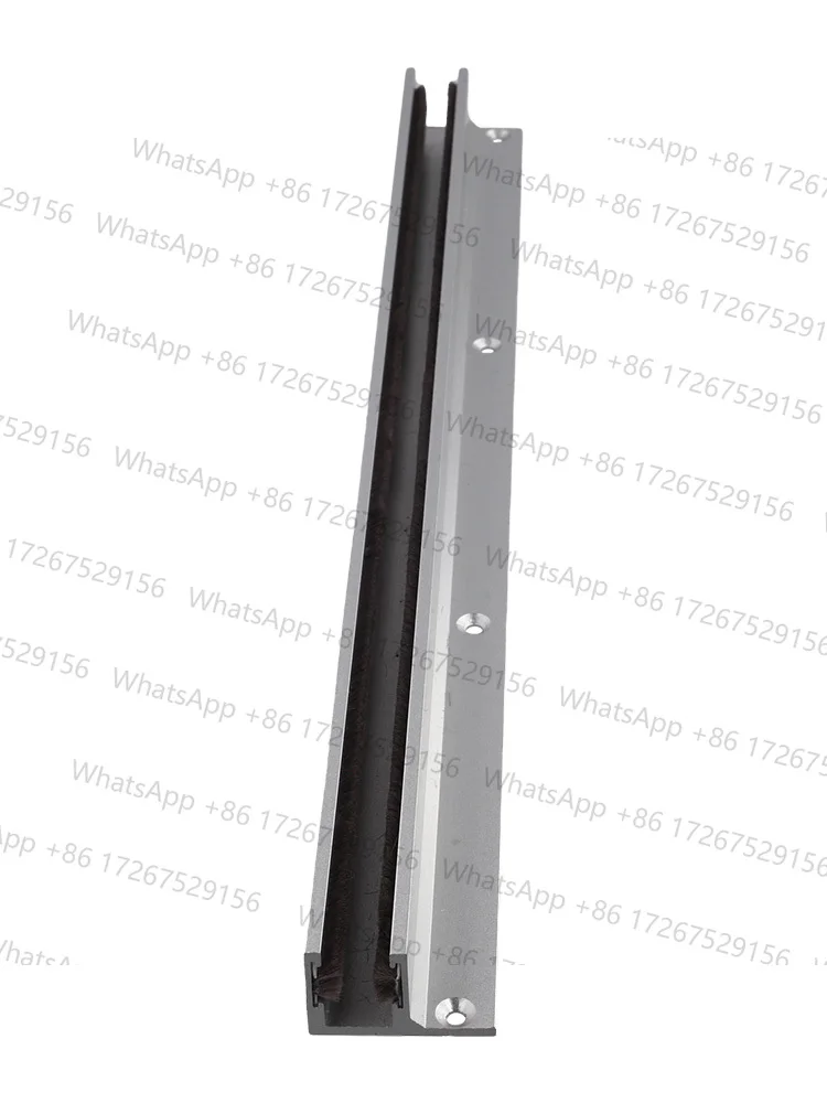 Glass Sliding Door Rail With Plush Lining Noise Reduction Door Zinc-Alloy Floor Rails 40cm For Glass Doors 0-14Mm Thickness
