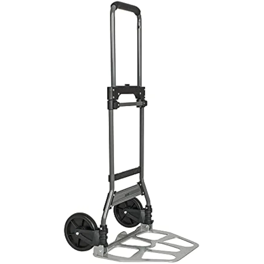 Folding Hand Truck and Dolly 264 Lb Capacity Heavy-Duty Luggage Trolley Cart with Telescoping Handle and PP+EVA Wheels