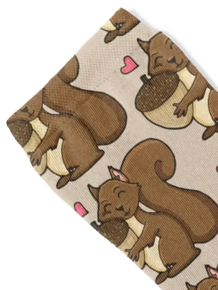 Squirrel Loves Nuts Socks sport winter thermal retro golf Socks Girl Men's