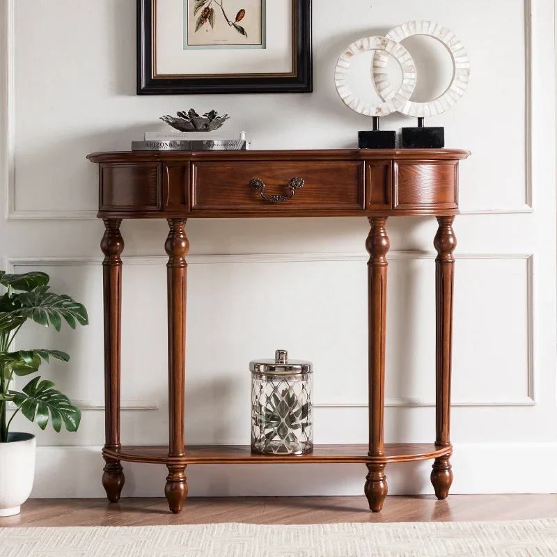 

Classic Nordic Console Table Premium Vintage Drawers Storage Console Table Organizer Living Room Wohnzimmer Tisch Furniture