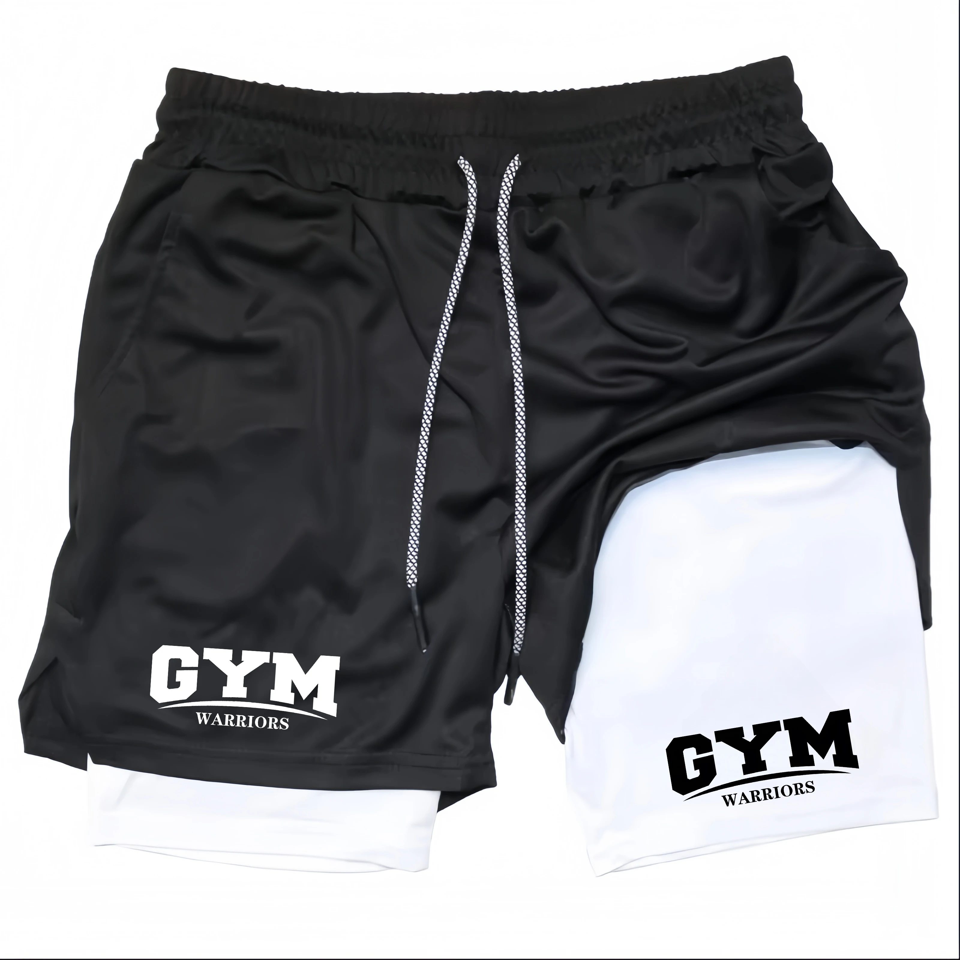 

Men's Two-in-one Sports Shorts Breathable Casual Quick-drying Double-layer Shorts Summer Running Sportswear Bottoms M-3XL