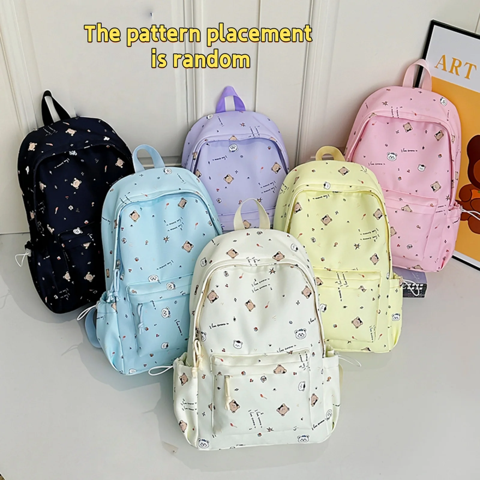 New cartoon teddy bear cute, large capacity, versatile, fashionable, comfortable, and durable bag for school season