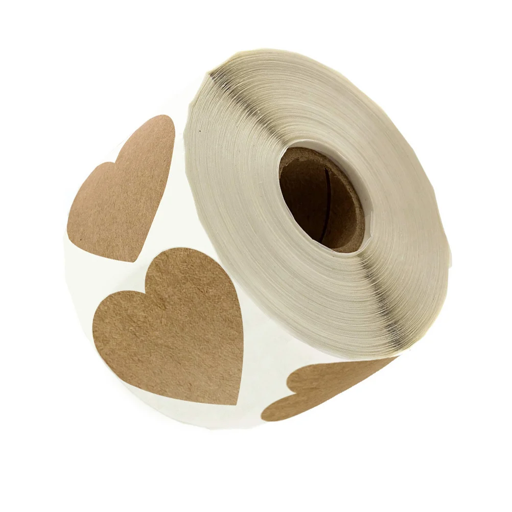 

500Pcs Heart Shape Stickers Self Adhesive Fashion Pattern for Gift Wrapping Party Favor Label Scrapbook Decoration