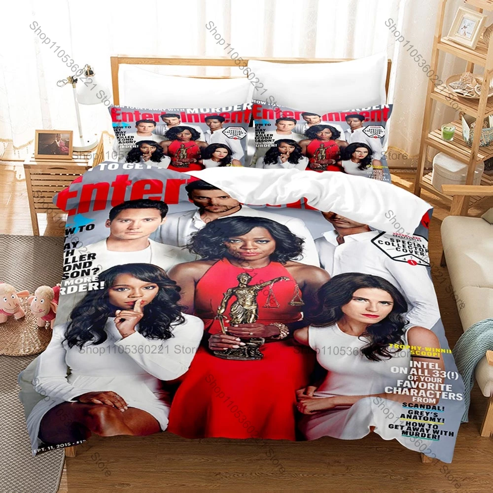 3 In 1 How to Get Away with Murder Themed Bedding Set Classic TV Design Soft Breathable Fabric Bedroom Gift