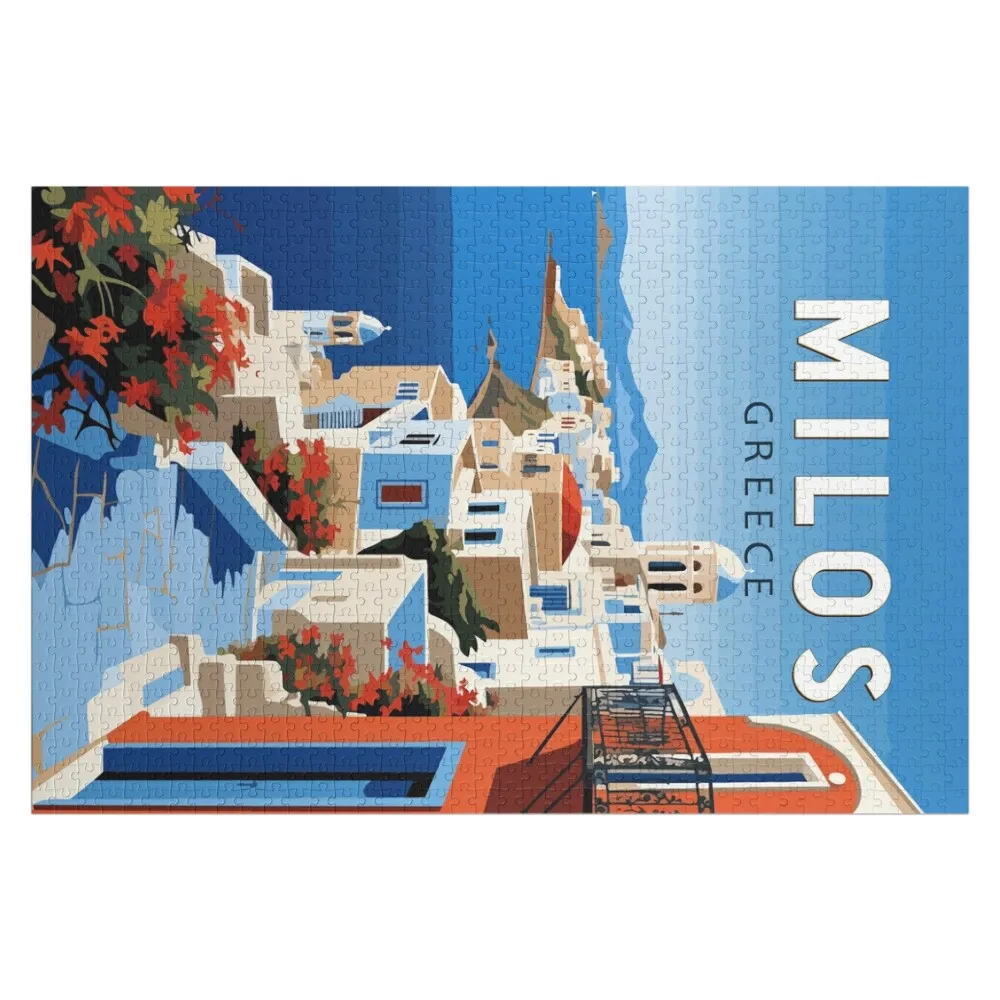 

Мило Греция Путешествие Искусство Винтаж Головоломка Фото на заказ Персонализированное имя Деревянные фотографии для взрослых Персонализированные подарки Пазл