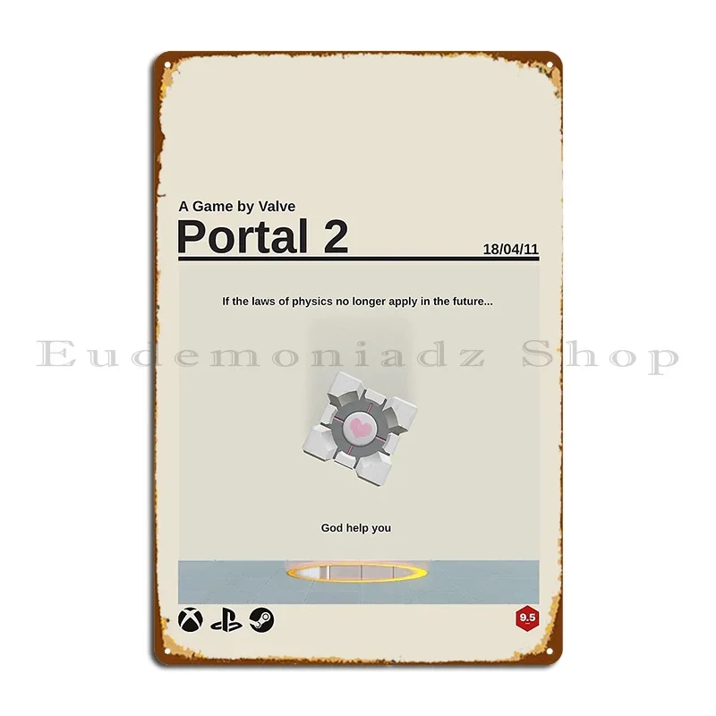 Portal 2 Poster Metal Sign Design Wall Decor Print Bar Garage Tin Sign Poster